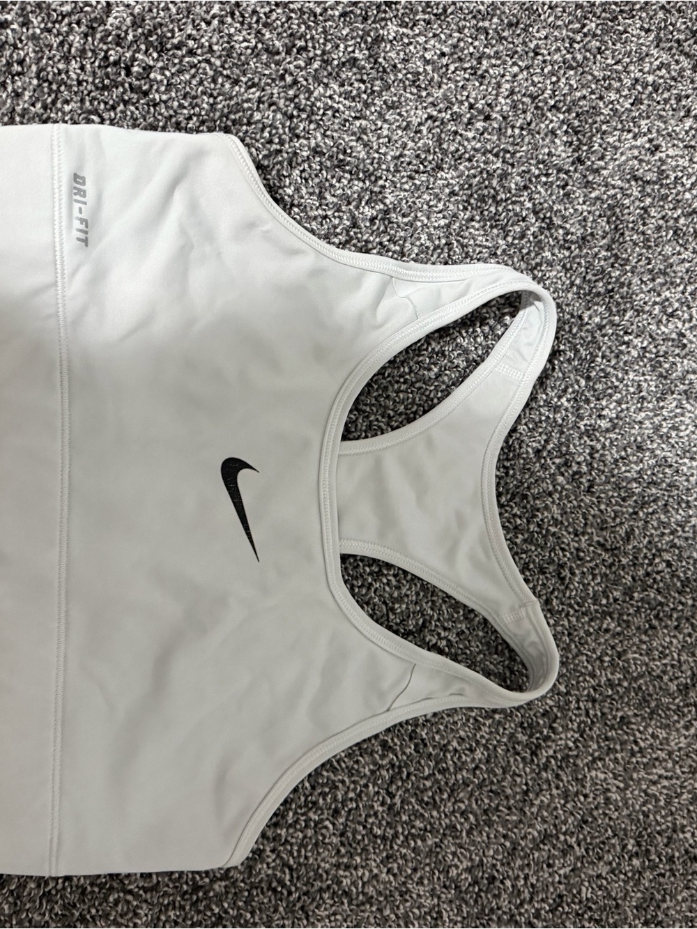 Nike White One-Piece Swim Suit with Black Swoosh